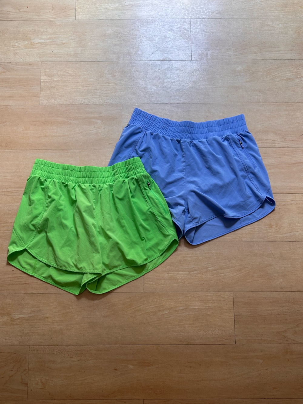 CRZ Yoga Shorts - Lime Green & Periwinkle Blue